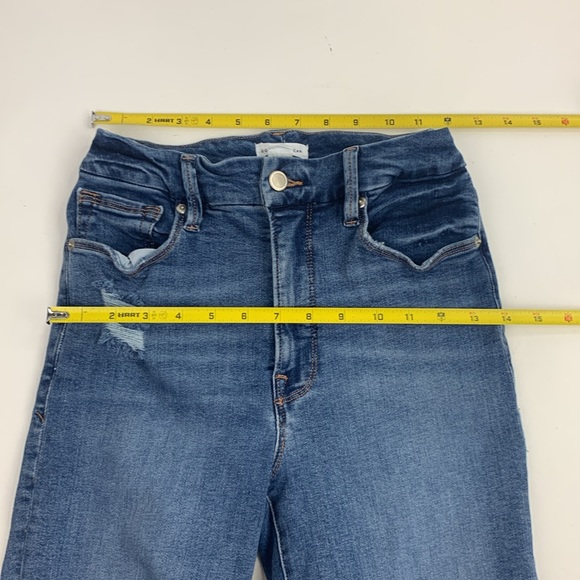 Good American Skinny Jeans Sz 4/27 Stretch Indigo Blue Light Distressed Designer - Picture 11 of 15